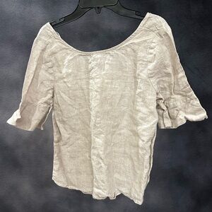 100% Linen ANTONIO MELANI Cream Blouse XS
